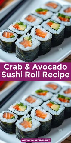 sushi roll recipe with crab and avocado