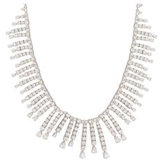 Item Code :- SEN-5068 (14k) Gross Wt. :- 44.57 gm 14k Solid White Gold Wt. :- 40.31 gm Natural Diamond Wt. :- 21.30 Ct. ( AVERAGE DIAMOND CLARITY SI1-SI2 & COLOR H-I ) Necklace Length :- 16 Inches Long ✦ Sizing ..................... We can adjust most items to fit your sizing preferences. Most items can be made to any size and length. Please leave a note at checkout or contact us via 1stDibs conversation. Even after purchasing the item, you can still ask us to adjust the size or length. We will try our best to fix it if it is possible. ✦ Import Duties, Taxes and Custom Charge ..................... Import duties, taxes and customs charges are not included in the items price or shipping cost. These charges are the buyer's responsibility. Please check with your country's customs office to det Pear Diamond, Diamond Clarity, Necklace Length, Or Rose, Natural Diamonds, Charm Necklace, Jewelry Necklace Pendant, Necklace Lengths, 18k Gold