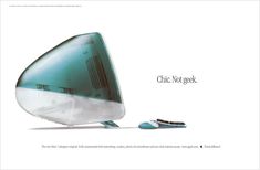 an advertisement for a computer monitor with the words,'chic not geek '