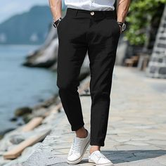 Season:Spring  Summer; Fabric:Linen Cotton Blend; Gender:Men's; Style:Basic,Fashion; Occasion:Holiday,Daily,Casual; Fit Type:Regular Fit; Function:Breathable,Comfort; Waistline:Mid Waist; Pattern:Plain; Design:Button,Front Pocket,Straight Leg; Brand:OUKU; Pants Type:Dress Pants,Trousers,Linen Pants,Summer Pants; Fly Type:Button; Front page:FF; Listing Date:07/02/2024 Straight Pants Men, Trousers Linen, Men's Dress Pants, Mens Linen Pants, Basic Fashion, Pants Linen, Cotton Linen Pants, Pants Summer, Nice Outfits