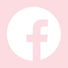 a white circle with the letter f in it's center on a pink background