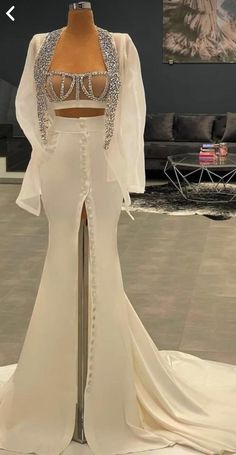 Dona Matoshi, Crystal Gown, White Evening Dress, Custom Size Dresses, Dress Handmade, Gala Dresses, Evening Dresses Elegant, Looks Chic