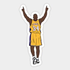 Shaq Dunk, Lakers Logo Printable, Shaquille O'neal Aesthetic, Basketball Stickers Aesthetic, Nba Stickers Printable, Shaquille O'neal Funny Pics, Confused Meme, Phone Decals, Water Bottle Decal