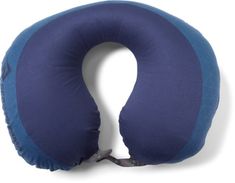 an inflatable neck pillow on a white background