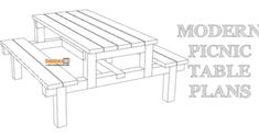 the modern picnic table plans are shown