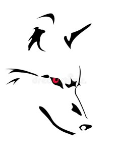 an image of a wolf with red eyes on it's face and the words, i