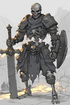 Skeleton Warrior Concept Art, Character With Mask Drawing, Dnd Undead Character Art, Swamp Warrior, Hero Concept Art Character Design, Skeleton Armor, Ghost Knight, Dragon Concept Art