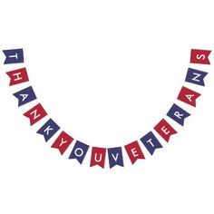 happy birthday banner with red, white and blue bunting