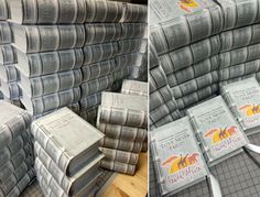 stacks of newspapers sitting on top of each other