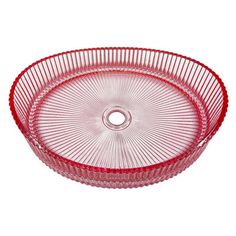 a red glass bowl on a white background