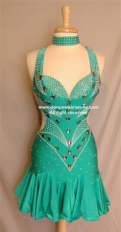 Green Dance Dress, Strictly Ballroom, Dance Latin, Latin Dancing, Ballroom Competition