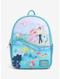 Loungefly Disney The Little Mermaid Beach Portrait Mini Backpack - BoxLunch Exclusive Mermaid On The Beach, Loungefly Mini Backpack, Disney The Little Mermaid, Little Mermaid Ariel, Loungefly Bag, Mermaid Beach, Disney Bag, Beach Portraits, Loungefly Disney