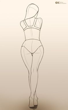 a drawing of a woman's body and legs in the shape of a figure