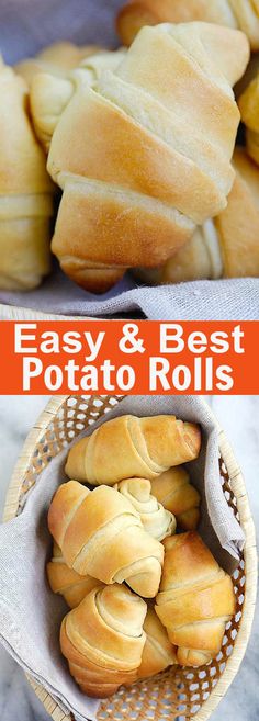 easy and best potato rolls in a basket