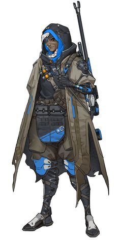 Ana Amari Art - Overwatch Art Gallery Heroic Fantasy, Arte Robot, Arte Cyberpunk, Video Game Characters, Character Design References, Sci Fi Art, Overwatch