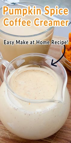 pumpkin spice coffee creamer recipe with instructions on how to make it in the microwave