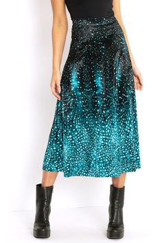 Whale Of A Time Velvet A-Line Midaxi Skirt - LIMITED ($119AUD) by BlackMilk Clothing Alternative Style, Wishful Thinking