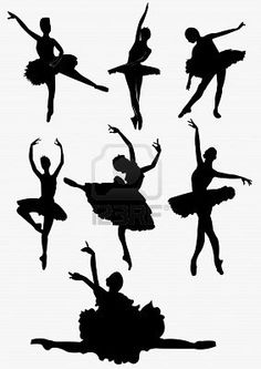 the silhouettes of ballet dancers