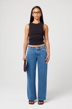 Buy 99 Low & Wide Petite Chantell Organic Online | Abrand Jeans Petite Jeans For Women, Jeans Mid Size, Jeans For Petite Women, Low Rise Wide Leg Jeans, Low Rise Straight Leg Jeans, Abrand Jeans, Wide Leg Jeans Outfit, Basic Jeans, Low Rise Jean