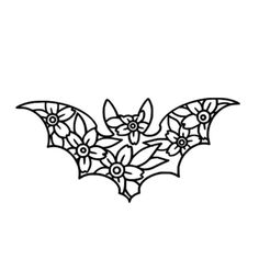 a bat with flowers on it's wings is shown in the shape of a flower