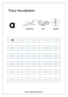 trace the alphabet worksheet for kids to practice their handwriting and writing skills with