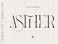 an old fashioned typeface with the word aster on it