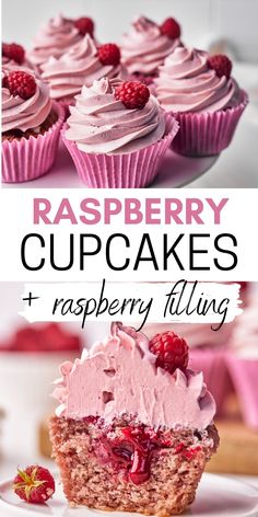 raspberry cupcakes and raspberry filling