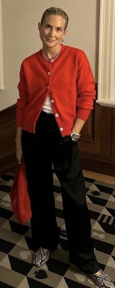 Winter Workwear, Workwear Capsule, Fashion Week 2024, Knitwear Trends, Teen Trends, Red Cardigan, Cardigan Outfits, Red Outfit