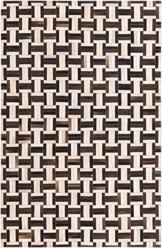 a brown and white rug with squares on it