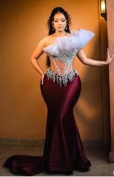 Prom Dresses Ruffles, Shoulder Beads, Trendy Things, Dresses Ruffles, Luxury Gowns, English Dress, African Weddings, Corset Dresses, Stylish Naija