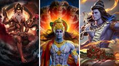 three different avatars from the hindu mythology