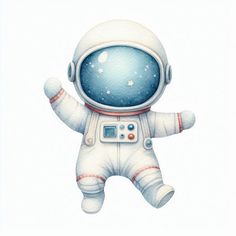 an astronaut is floating in the air with his arms outstretched and feet apart from him