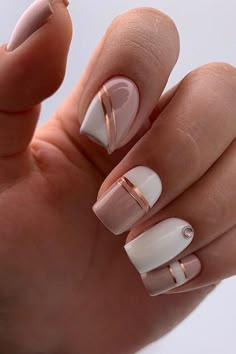 Square Nail Designs, Short Square Nails, Her Nails, Bride Nails, Pretty Nail Art, Pink Nail, Classy Nails