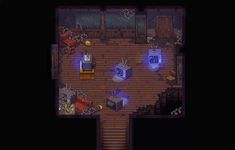 an overhead view of a room in the game