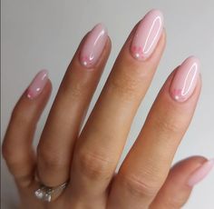 Chic Summer Nails 2024, Pink Nail White French Tip, Baby Pink Nails With Design Art Ideas, Simple Oval Nail Designs, Biab Inspo Nails, Summer Elegant Nails, Summer Nails Pink And White, Nail Inspiration Summer 2024, Nail Ideas Round