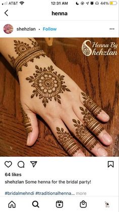 henna tattoo on someone's hand