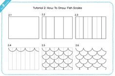 how to draw fish scales for kids with pictures and instructions on the front, side and back