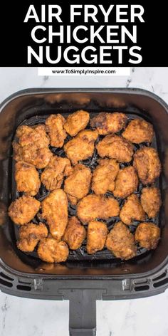 homemade crispy chicken nuggets in an air fryer basket. Air Fried Chicken Nuggets, Best Air Fryer Chicken, Fried Breaded Chicken, Air Fryer Chicken Nuggets, Crispy Air Fryer Chicken, Cubed Chicken, Fried Chicken Nuggets, Chicken Finger Recipes, Moist Chicken