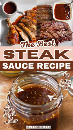 Homemade Steak Sauce Recipe Flank Steak Sauce Recipes, Cranberry Steak Sauce, Steak Dipping Sauce Recipe, Gravy For Steak, Best Steak Sauce Recipes, Grilled Meat Dipping Sauce, Healthy Steak Sauce, Pepper Steak Sauce Recipe, Sauces For Steak Easy