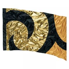 a black and gold flag with the letter g on it