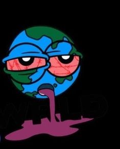 an image of the earth with glasses on it's face and tongue sticking out