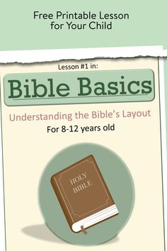 the bible lesson for children with an image of a book on it