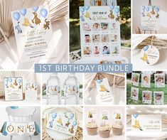 the first birthday bundle includes pictures and cards