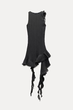 PLEATED RUFFLED DRESS Zara Pleated Dress, Staple Dress, Cargo Shirts, Dress 2024, Trench Jacket, Zara Dress, Cardigan Sweater Dress, Cardigan Sweater Jacket, Tshirt Skirt