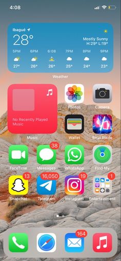 the home screen of an iphone with various icons