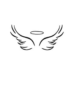 an angel wings logo on a white background