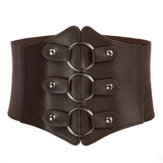 PRICES MAY VARY. Gothic Corset Belts for Women - Women elastic wide band is made of polyester and leather which makes it comfortable and durable for long time using O-Ring Front Wide Elastic Belt - O-Ring Front belts for women and a snap-button in the back make it easy and convenient to wear and take off just with a little press. Gothic Corset Belt - O-Ring Wide Belt stands out from ordinary corset belts, more fashionable and interesting. Perfect for daily casual wear, Renaissance fair, Hallowee Halloween Steampunk, Corset Belts, Moschino Belt, Free People Necklace, Design Shapes, Gothic Corset, Belt Vintage, Wide Leather Belt, Corset Belt