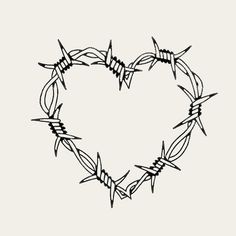 a heart made out of barbed wire