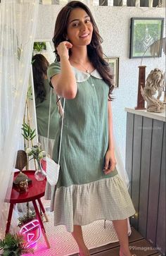 Dress Designs For Stitching, Cotton Dress Pattern, Simple Frock Design, Stylish Kurtis Design, Long Gown Design, Casual Frocks, Simple Frocks, Simple Kurta Designs, Frock Patterns