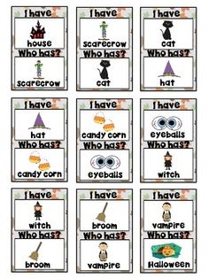 i have, who has? word cards for halloween